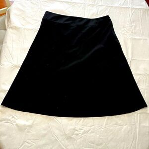 Black Midi Skirt A-line Flare Lined TRIBAL STUDIO Women's Plus 14 Petite